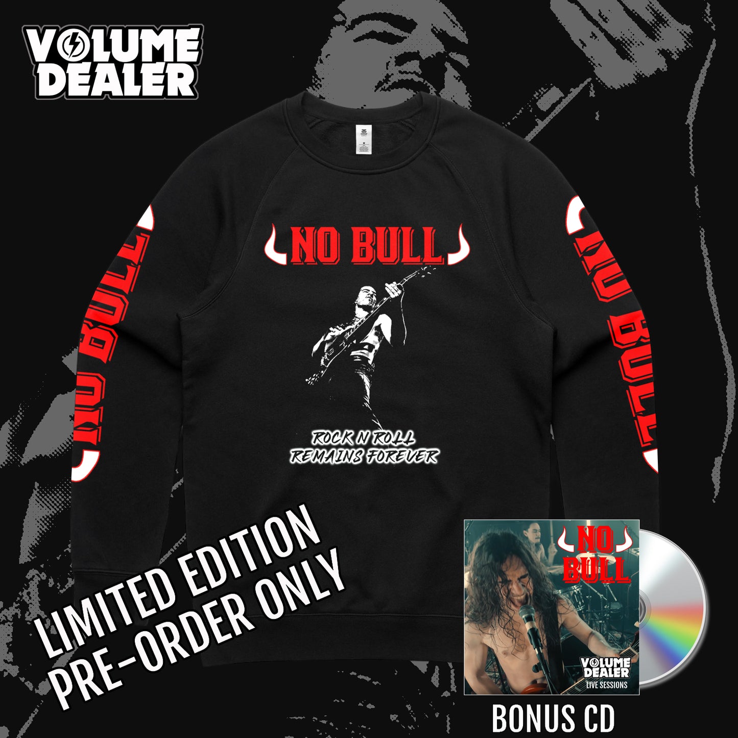 NO BULL BLACK CREW NECK JUMPER - LIMITED EDITION PRE-ORDER ONLY