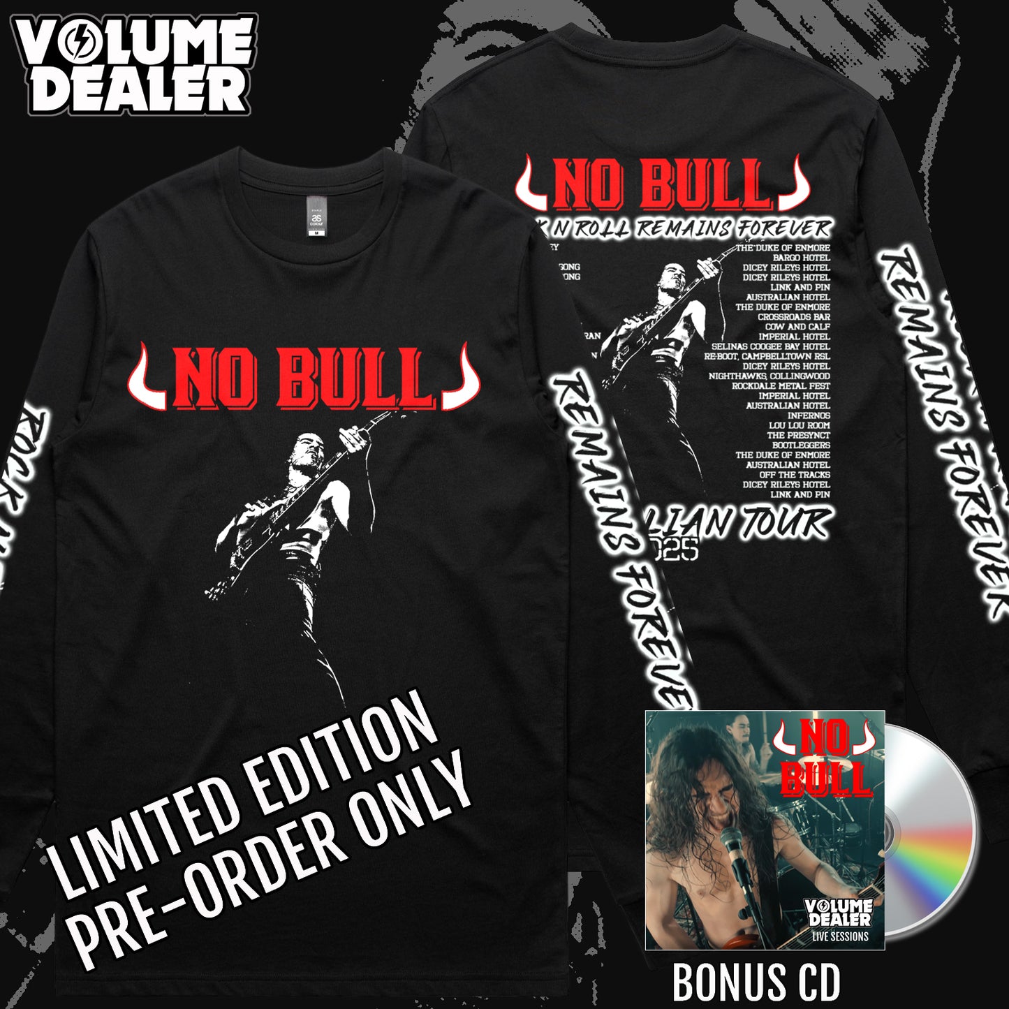 NO BULL BLACK LONGSLEEVE TEE - LIMITED EDITION PRE-ORDER ONLY