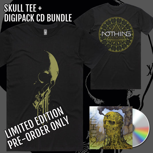 NOTHING BLACK SHORT SLEEVED SKULL T-SHIRT AND ALBUM BUNDLE - LIMITED EDTION PRE-ORDER ONLY