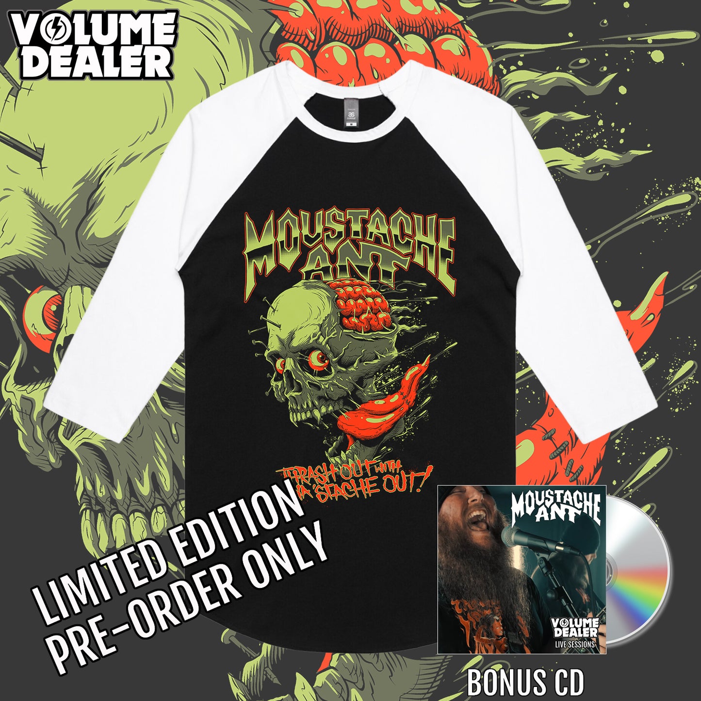 MOUSTACHE ANT BASEBALL TEE - LIMITED EDITION PRE-ORDER ONLY