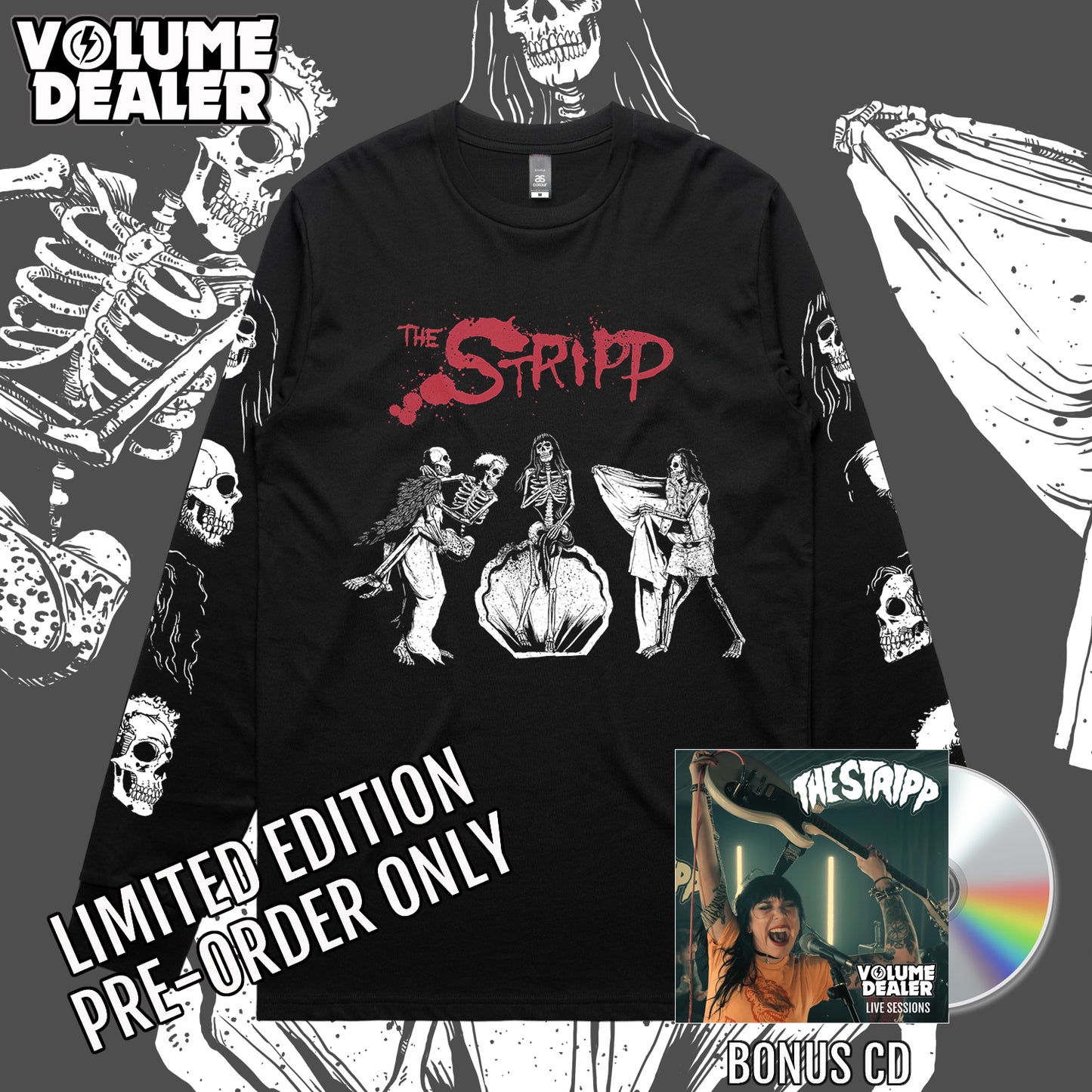 THE STRIPP BLACK LONGSLEEVE TEE - LIMITED EDITION PRE-ORDER ONLY