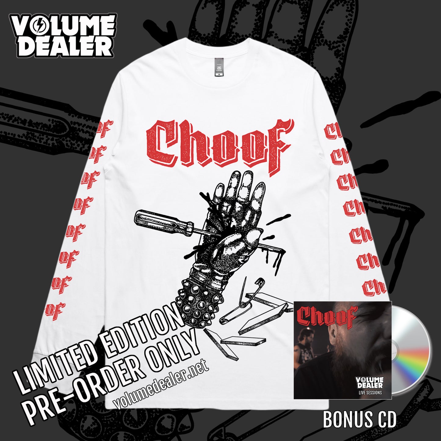 CHOOF WHITE LONGSLEEVE TEE - LIMITED EDITION PRE-ORDER ONLY