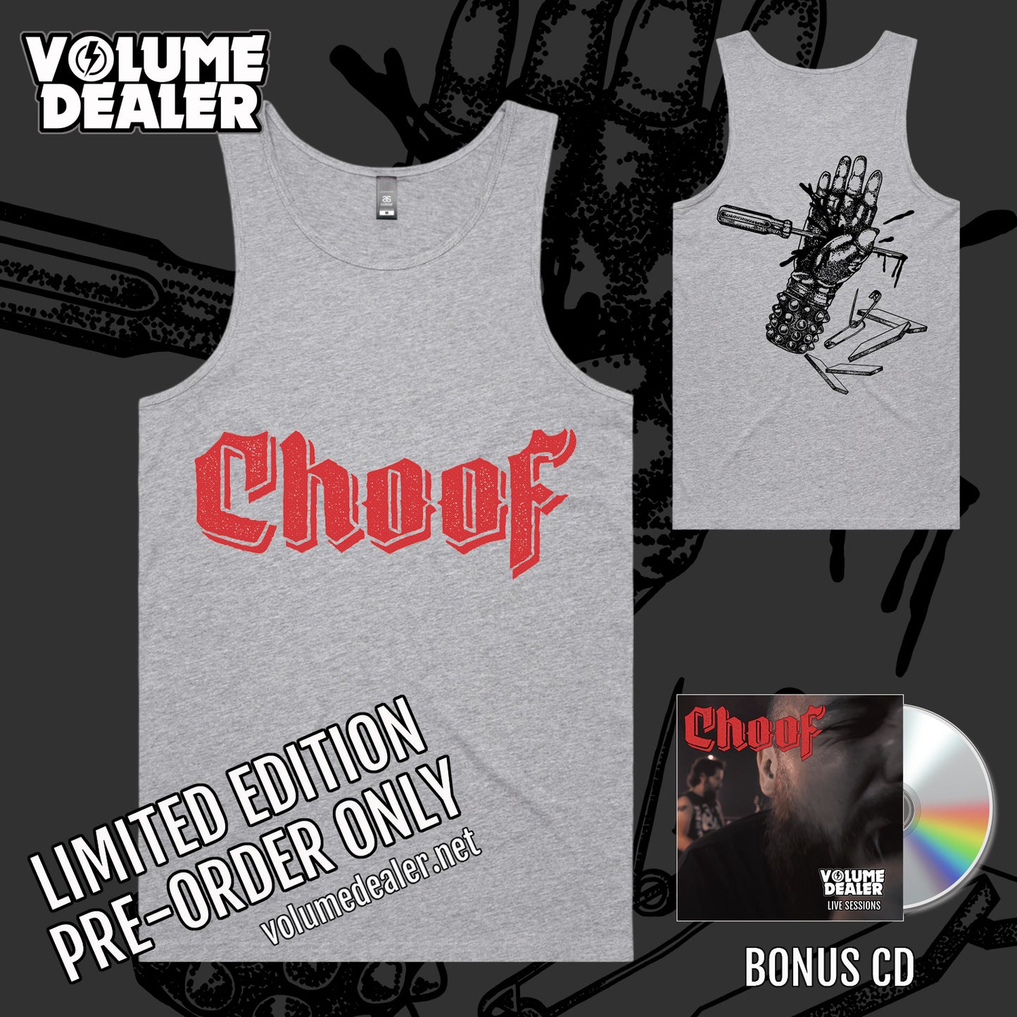 CHOOF MENS GREY SINGLET - LIMITED EDTION PRE-ORDER ONLY