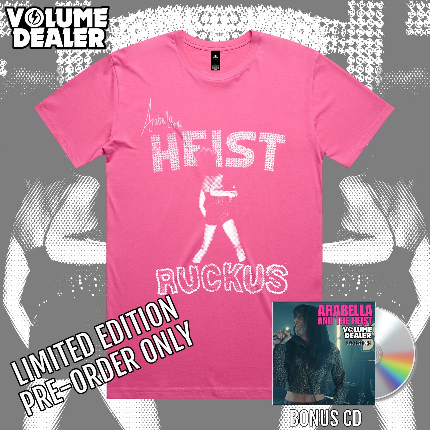 ARABELLA AND THE HEIST PINK MENS T-SHIRT - PRE-ORDER - LIMITED EDITION PRE-ORDER ONLY