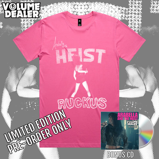 ARABELLA AND THE HEIST PINK MENS T-SHIRT - PRE-ORDER - LIMITED EDITION PRE-ORDER ONLY