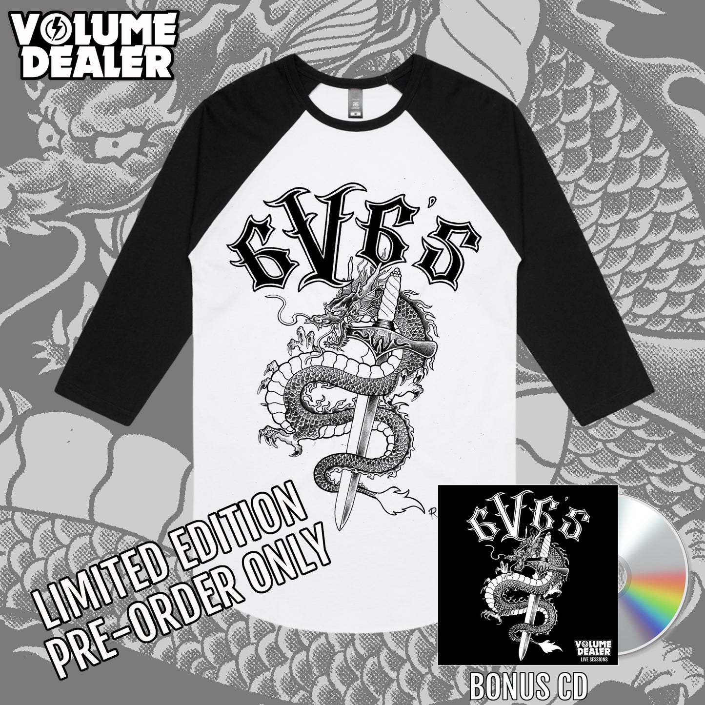 THE 6V6'S BASEBALL TEE - LIMITED EDITION PRE-ORDER ONLY
