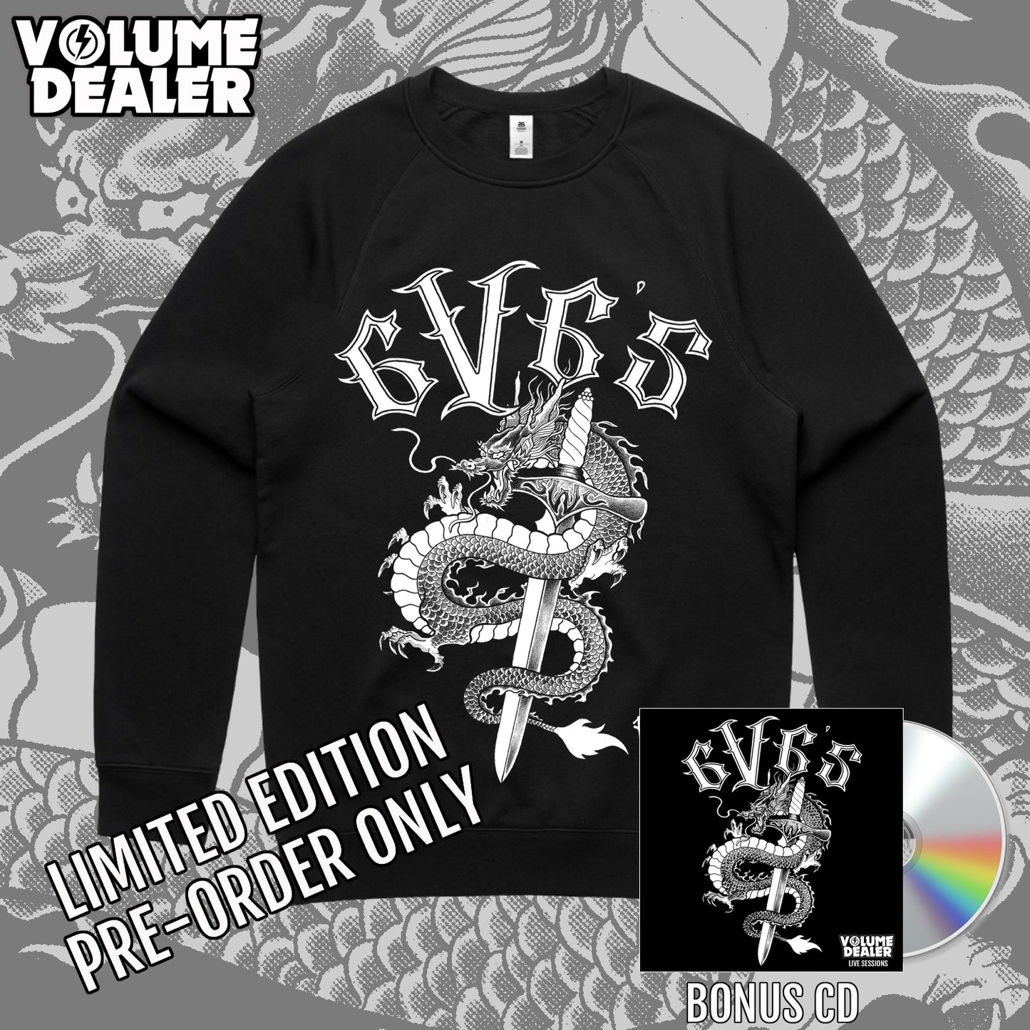 THE 6V6'S BLACK CREW NECK JUMPER - LIMITED EDITION PRE-ORDER ONLY