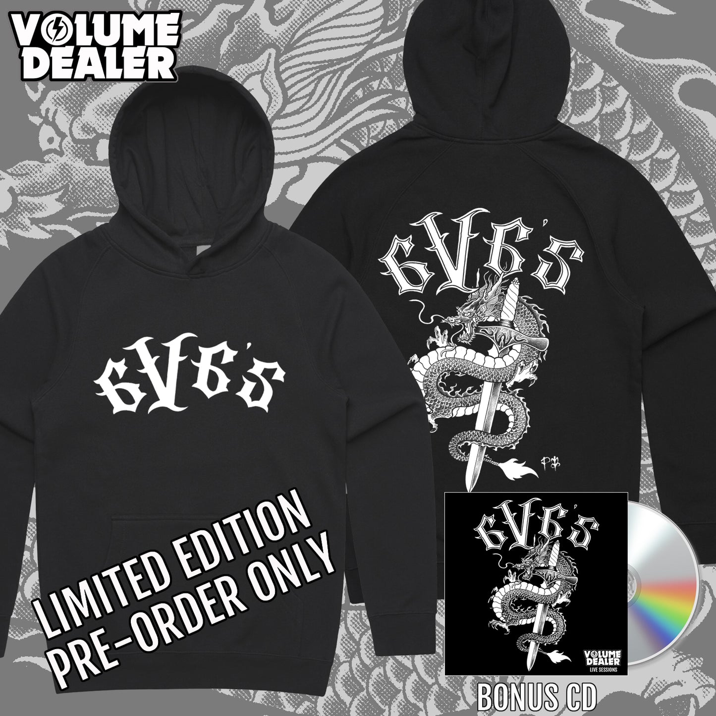 THE 6V6'S PULLOVER HOODIE - LIMITED EDITION PRE-ORDER ONLY
